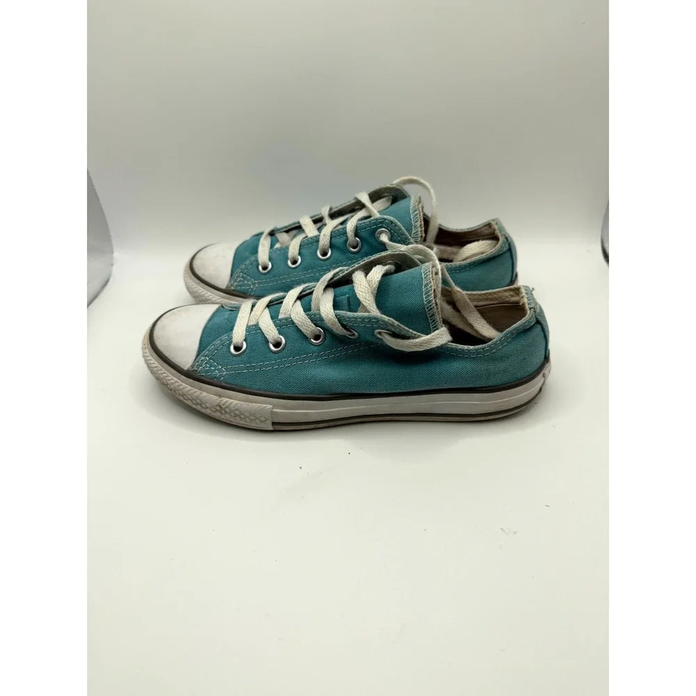 Converse Chuck Taylor All Star Low 654364F‎ Kids 2 Sneaker Teal Canvas Shoes